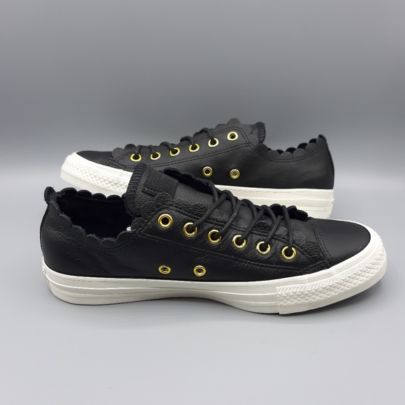 white leather converse frilly